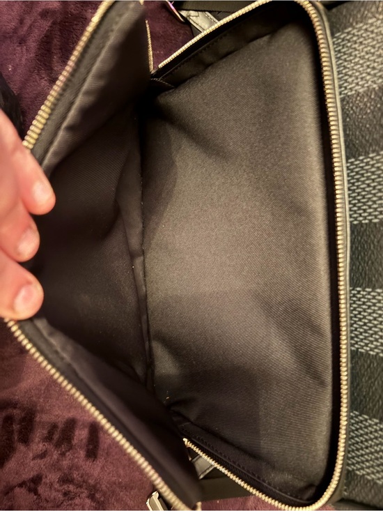 Louis Vuitton Black Damier Graphite Leather Backpack with Front Zip Pocket main image 5